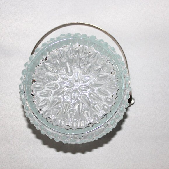 Vintage MCM French Crystal Ice Bucket with Silver Plated Ice Tongs | Teardrop - Picture 7 of 16